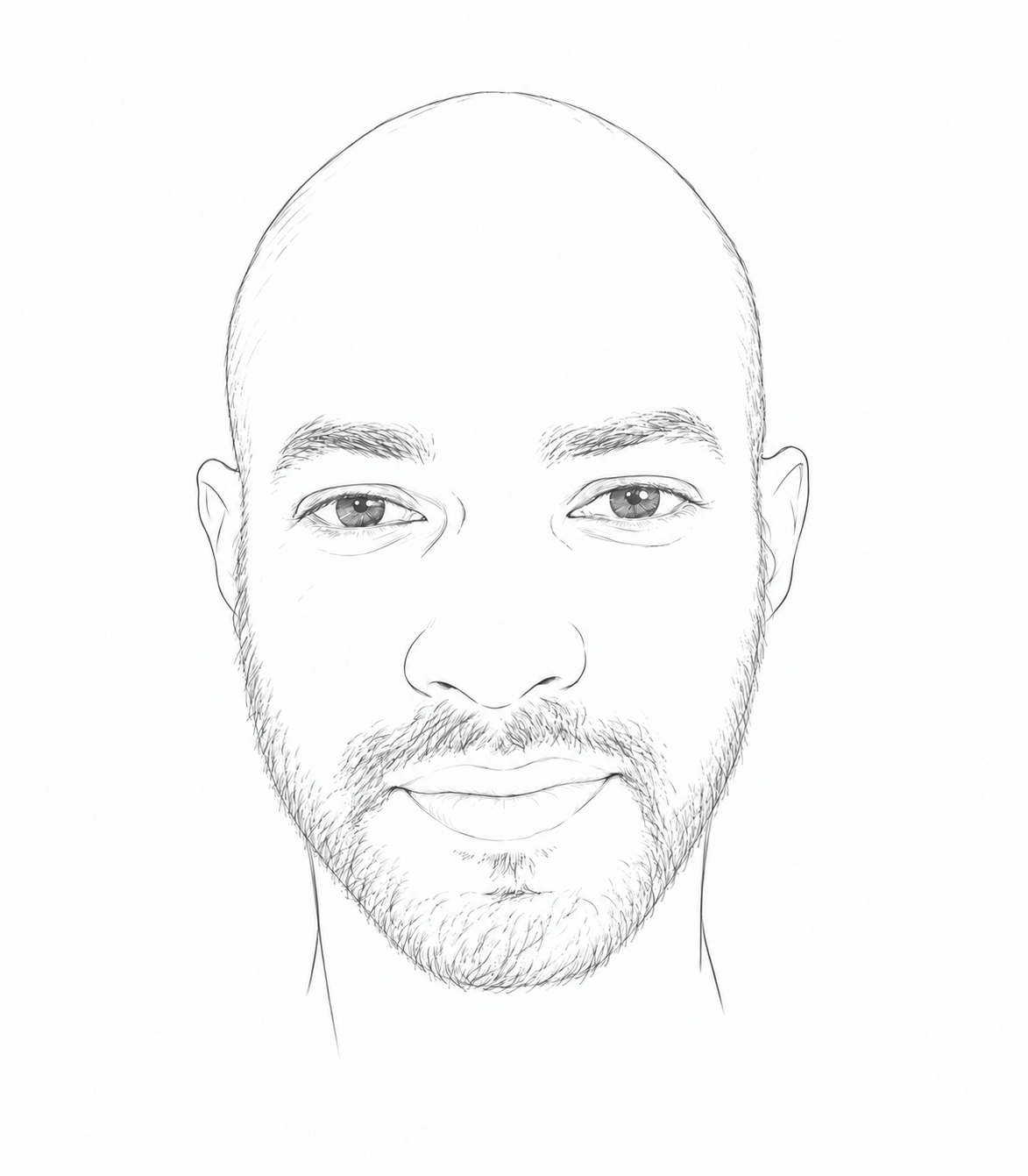 A delicate line drawing of Henry Franco.